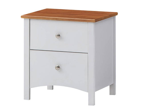 Geneva 2 Draw Bedside 53x42x55.5cm-Wht Pine