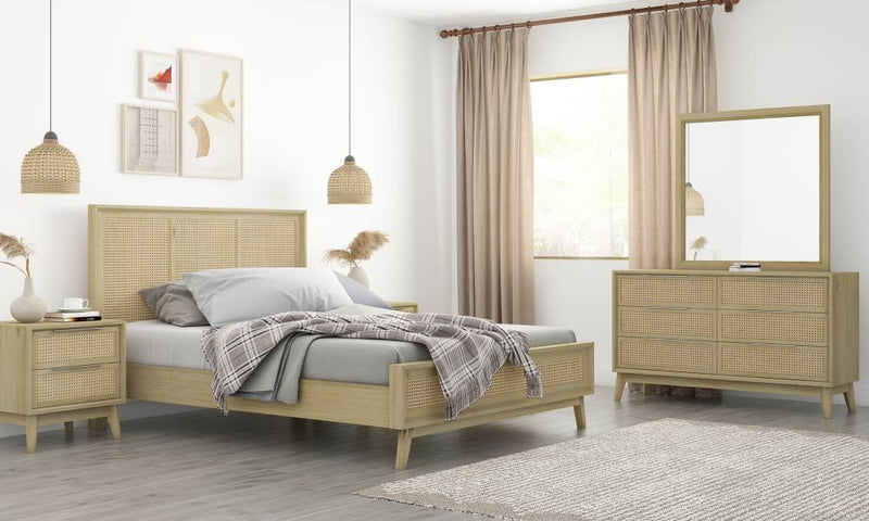 Malmo 5pc K Bed, Dresser, Mirror&bedsides-Kit