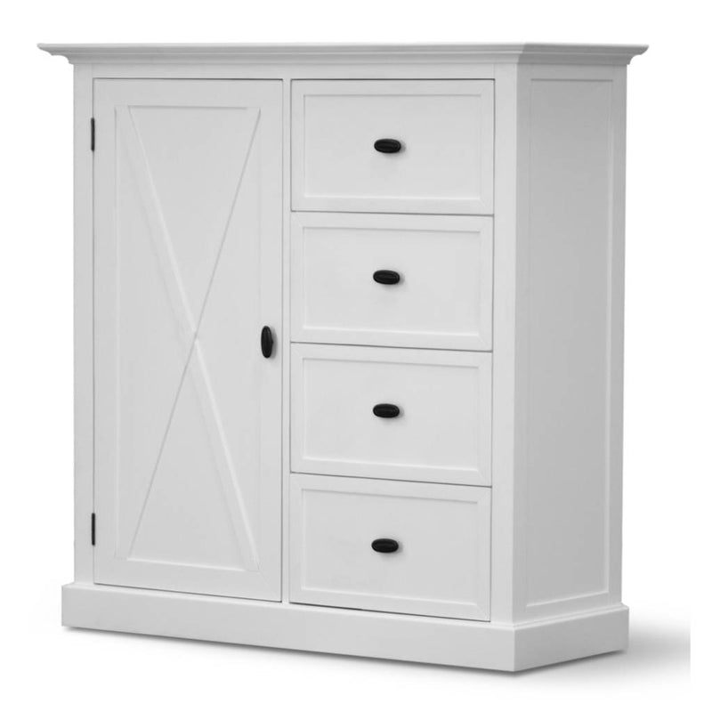 Sahara Tallboy 1 Dr/4 Drw 118x45x120-White