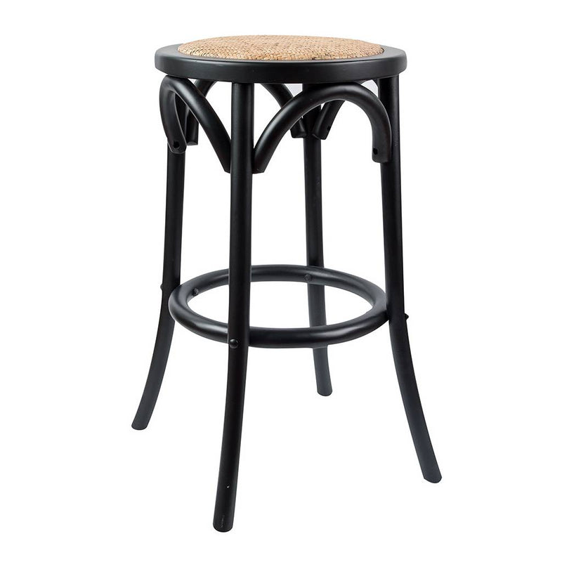 Cafe Kitchen Stool 39 Dia X 66cm-Black