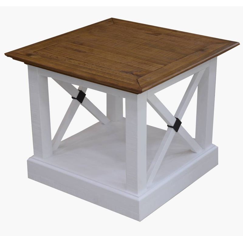 Sahara Lamp Table 60x60x50cm-Choc/Wht