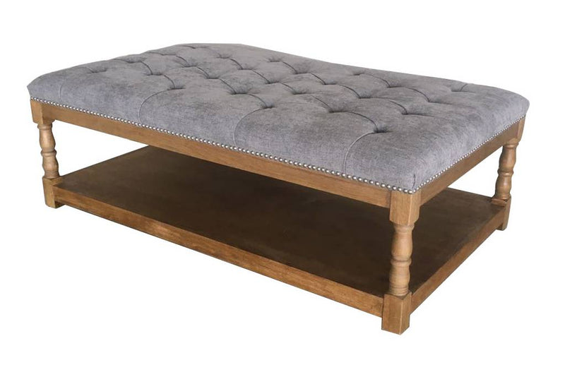 Frankie Fab Ottoman With Shelf 150x90x50cm-Steel