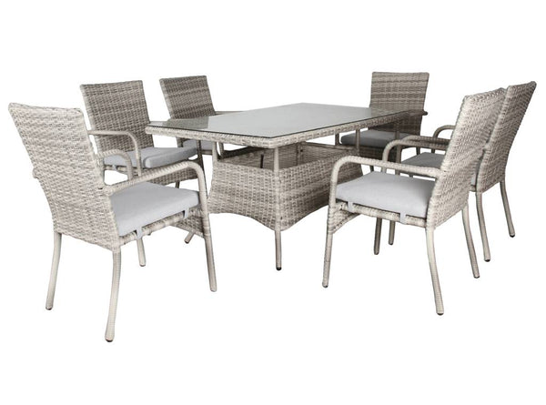 Priestly Outdoor Dining Set 7pc Dining Set-light Grey