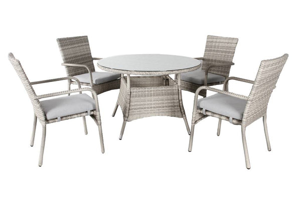 Priestly Outdoor Dining Set 5pc Round Dining Set-light Grey