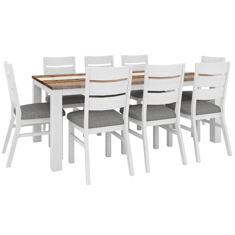 Dover 200cm Dining Table With Chairs 9pc-Kit