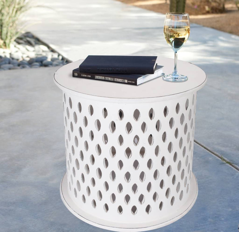 Mosaic Round Side Table 45x45x45cm-White